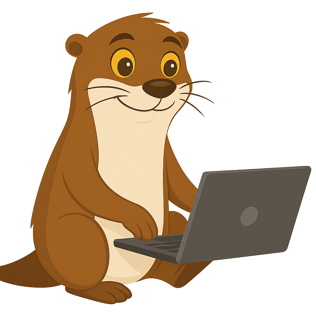 otter working laptop