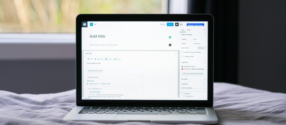 a macbook pro on wordpress add new post page