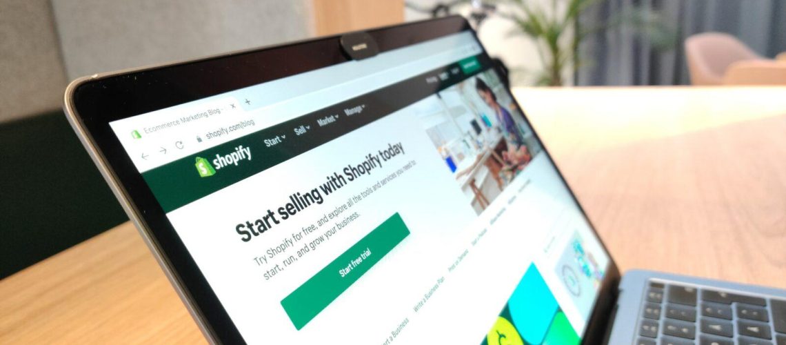 Shopify Ecommerce Platform Visible in the MacBook Air