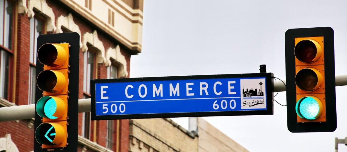 eCommerce Street Sign & Traffic Light